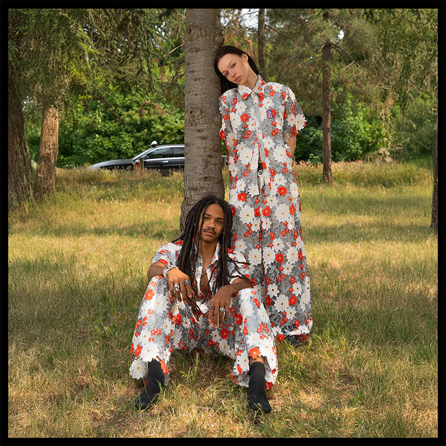 Ashen Petal Grove [guipure pants]